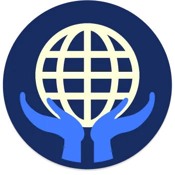 Globo terrestre amparado por duas mãos