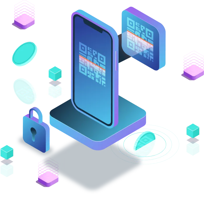 Celular com cadeado e QR Code, representando o lançamento seguro dos cupons